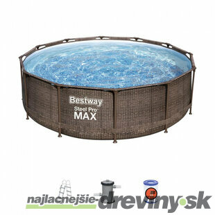 Bazén Bestway® Steel Pro Max™, 56709, vzor ratan, filter, pumpa, rebrík, 3,66x1,00 m